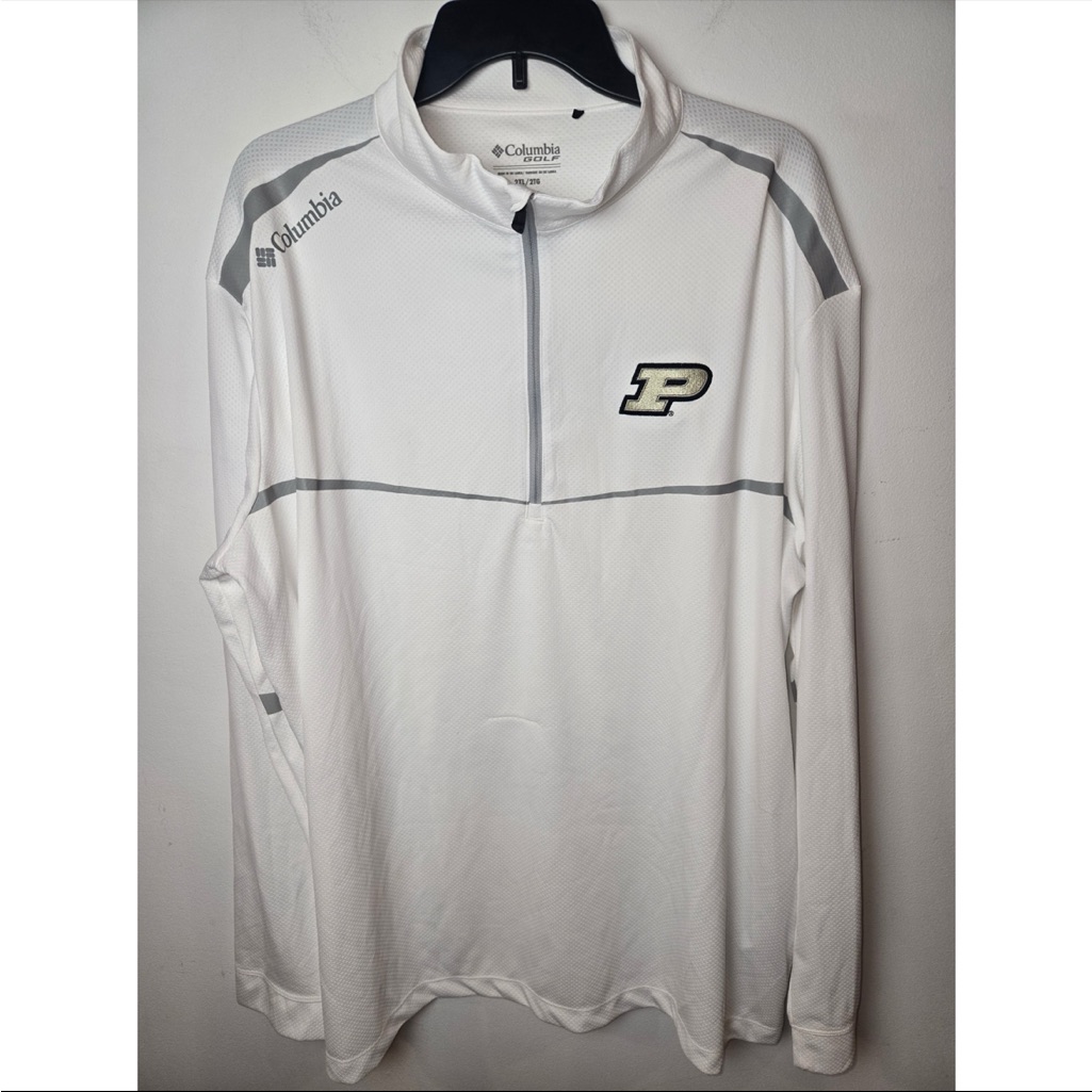Purdue University Columbia Golf Mens Quarterzip White 2xl